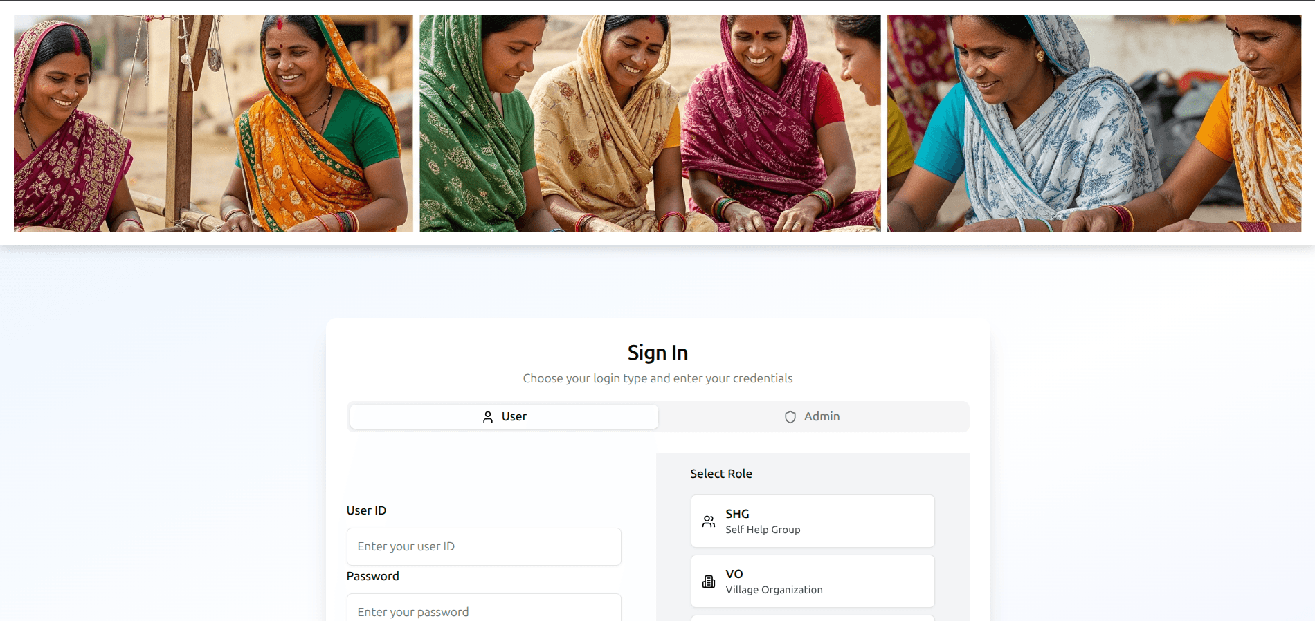SHG Web Portal